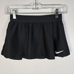NWOT Nike Girl's Court Victory Black Flouncy Skort Ribbed Shorts Underneath S